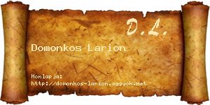 Domonkos Larion névjegykártya
